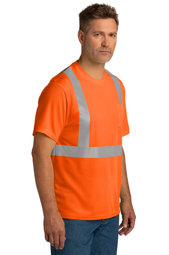 CornerStone � Adult Unisex 4.1-ounce, 100% Polyester ANSI 107 Class 2 Mesh Short Sleeve T-shirt